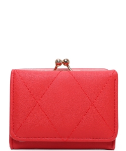 Quilted Kiss Lock Wallet LFQ350 RED